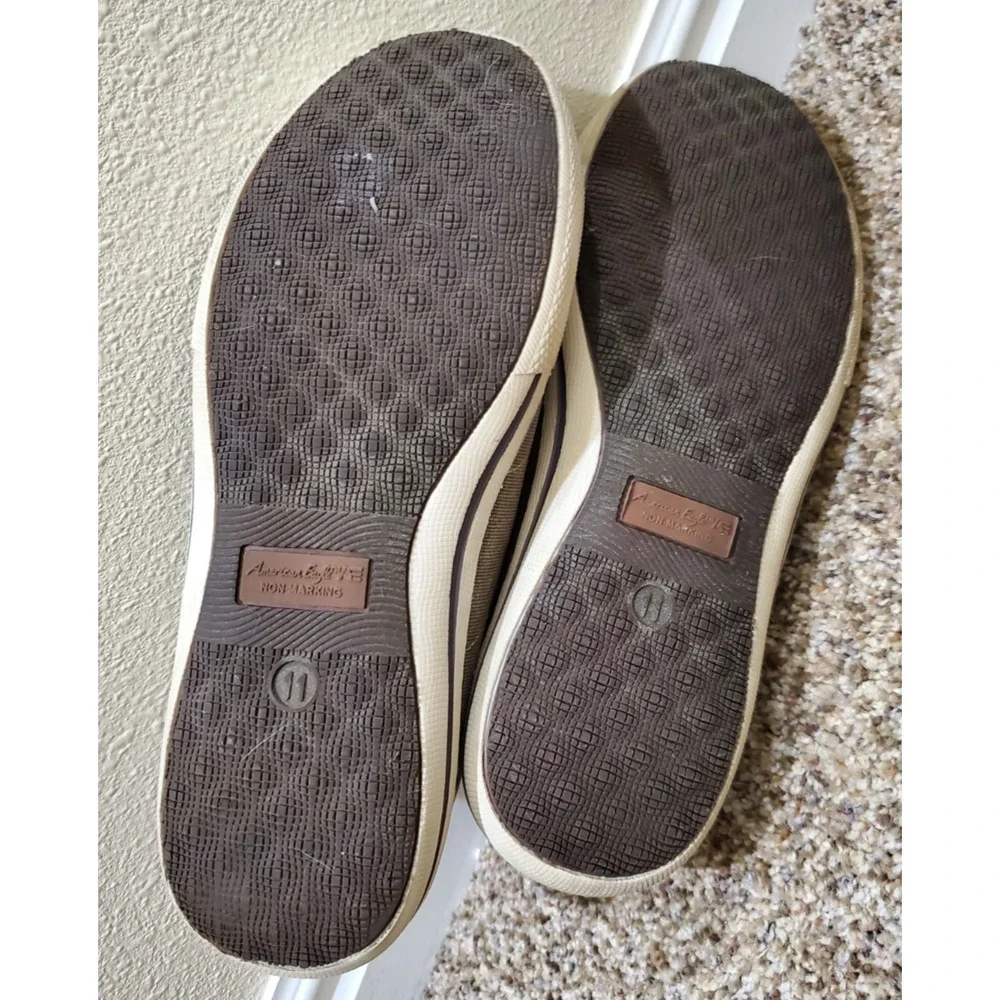 American Eagle AE Canvas Leather Lace Up Sneakers Men’s 11 Brown Casual Shoes